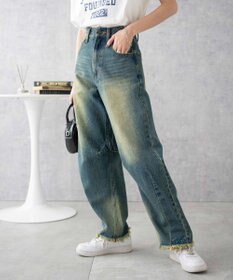 WEGO ヴィンテージウォッシュカーブデニムパンツ