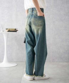 WEGO ヴィンテージウォッシュカーブデニムパンツ
