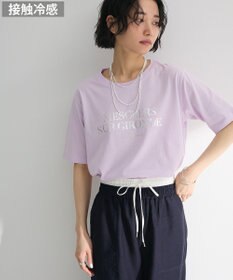 Green Parks 箔プリントフェミニンロゴＴシャツ