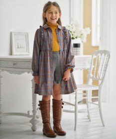 組曲 KIDS 【110-140㎝】リセチェックシャツ ワンピース
