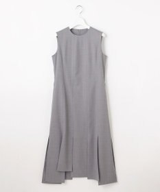 23区 L 【エステータ】ウールシルクギャバジン ランダムヘム ワンピース