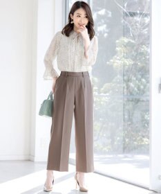 Tiaclasse L 【新色追加・洗える】センタープレスワイドパンツ