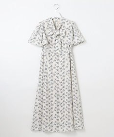 Feroux 【洗える】フラワープリント クラシカル ワンピース