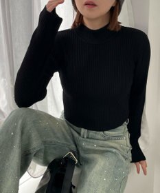 WEGO リブハイネックショートニット