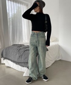 WEGO リブハイネックショートニット