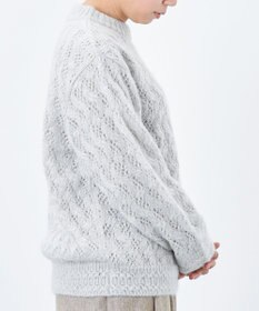 muuc 〈高品質シルク＆アンゴラモヘア〉模様編み ボトルネックセーター