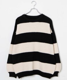 WEGO ボーダーフラッフィービッグニット