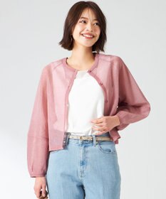 ANY SIS 【洗える】シアーランタンスリーブ カーディガン