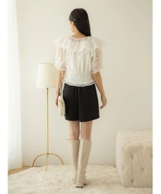 earth music&ecology 衿付きフラワーブラウス