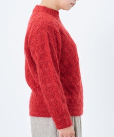 高品質シルク＆アンゴラモヘア〉模様編み ボトルネックセーター / muuc 
