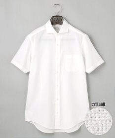 GOTAIRIKU 春夏向け/カラミ織【形態安定】SUMMERPREMIUMPLEATS_セミワイドカラー 半袖ドレスシャツ(26年限定モデル)