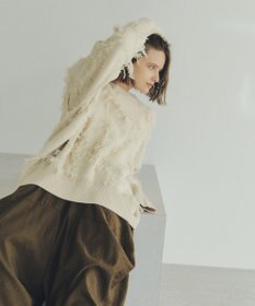 YECCA VECCA スター柄フリンジルーズニット