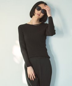 UNFILO マイビューティ リブボートネック ニット