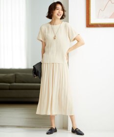 自由区 【セットアップ可/洗える】ブライトサテンライト ジャージーコンビ カットソー