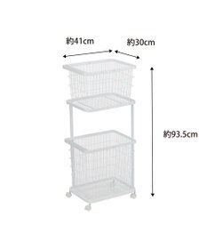 tower ランドリーワゴン+バスケット タワー ホワイト