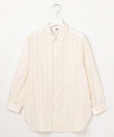 J.PRESS LADIES 【洗える】SHEER dobby ストライプ シャツカラー ブラウス