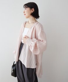 Green Parks ドロストネックシアーストライプチュニック