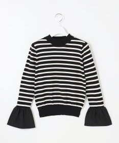 Feroux 【洗える】袖フレアボーダー ニット