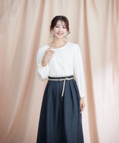 Tiaclasse 【洗える】ピンタックレースブラウス