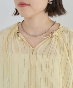 Green Parks ドロストネックシアーストライプチュニック