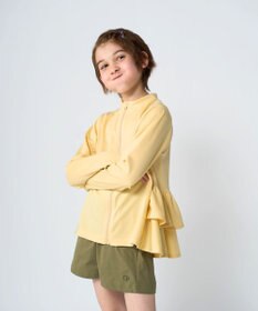 OP／FILA 【Ocean Pacific】フリル切り替えラッシュガード パーカー