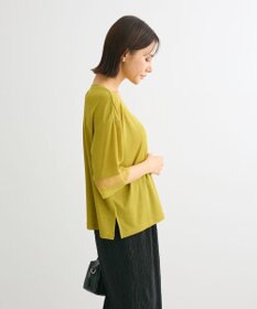 Green Parks 袖チュールドッキングシアー５分袖プルオーバー