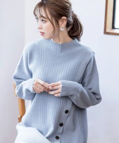 Tiaclasse L 【洗える】1枚でもレイヤード効果のあるサイドボタンチュニック