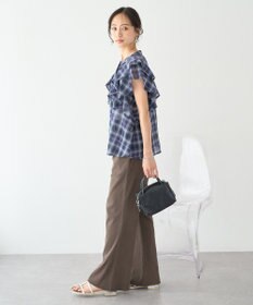 earth music&ecology チェックラッフルブラウス