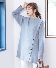 Tiaclasse L 【洗える】1枚でもレイヤード効果のあるサイドボタンチュニック