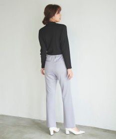 Feroux 【洗える】美シルエットストレッチセミフレア パンツ