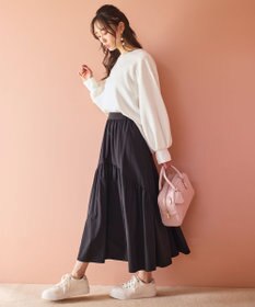 ANY SIS 【洗える・2SET】ダンボール プルオーバー×ギャザー スカート