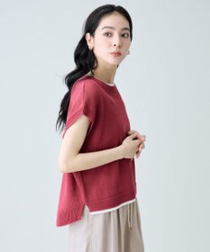 ANY L ラミータッチフレンチスリーブニット