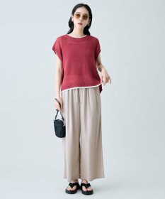 ANY L ラミータッチフレンチスリーブニット