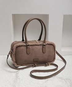 style code 【Ungrid/アングリッド】　ムートンタッチ　スクエアワイドボストンバッグ