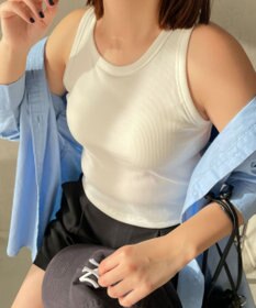 WEGO 【カップ付きインナー/SMサイズ展開】なちゅ盛れカップインアメスリタンク