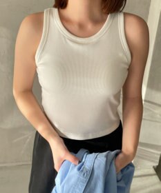 WEGO 【カップ付きインナー/SMサイズ展開】なちゅ盛れカップインアメスリタンク