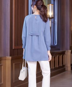 Tiaclasse 【ダブルストレッチ・洗える】バックベルトチュニックブラウス