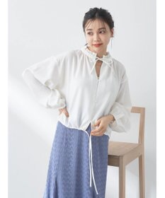 earth music&ecology カフタンフリルブラウス