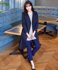 Tiaclasse 【ダブルストレッチ・洗える】バックベルトチュニックブラウス