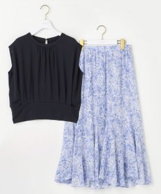 ANY SIS 【2SET】コンパクトトップス×ミスティプリントスカート セットアップ