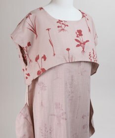 muuc 【ゆったりシルエットで涼しく上品】植物の影絵プリント ワンピースドレス