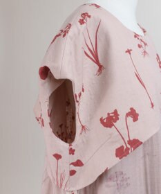 muuc 【ゆったりシルエットで涼しく上品】植物の影絵プリント ワンピースドレス