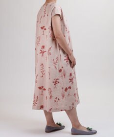 muuc 【ゆったりシルエットで涼しく上品】植物の影絵プリント ワンピースドレス