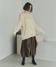 YECCA VECCA スター柄フリンジルーズニット