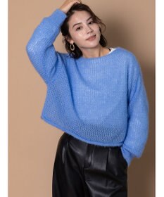 Te chichi 【泉 里香さん着用・Oggi.jp10/23掲載】キャットヤーンメッシュニット