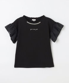 ANY KIDS パール襟 袖フリル Ｔシャツ
