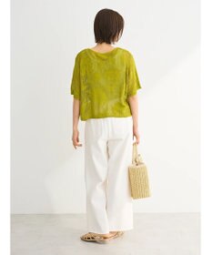 Green Parks 花柄メッシュニットプルオーバー