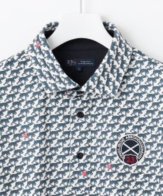 23区GOLF 【MEN】【吸水速乾/UVカット】ハウンドトゥース柄シャツ