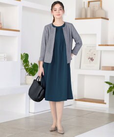 Tiaclasse L ピンタックノーカラージャケット