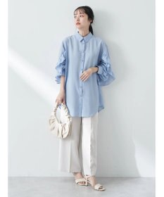 earth music&ecology フリルスリーブシャツ